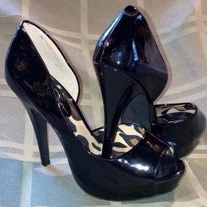 Jessica Simpson Patent Leather Open-Toe Heels